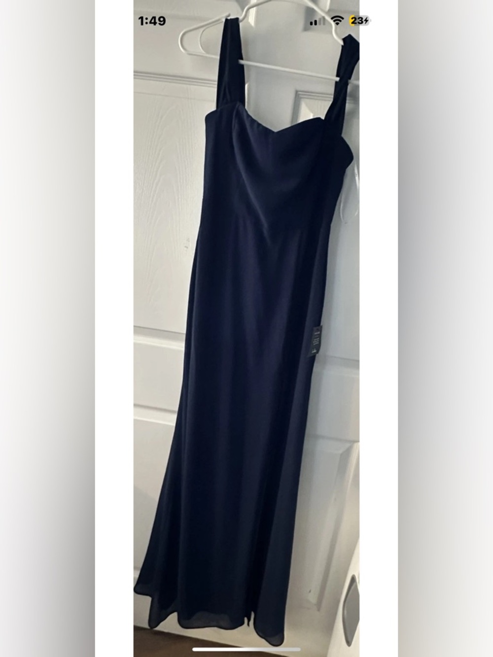Lulu's Navy V-Back Mermaid Evening Gown - Picture 5 of 5